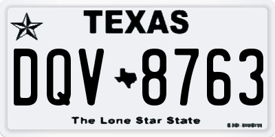 TX license plate DQV8763