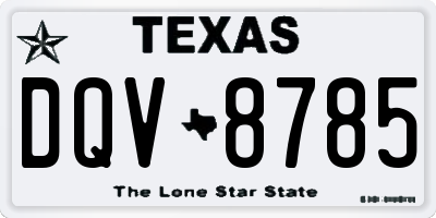 TX license plate DQV8785