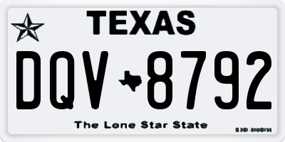 TX license plate DQV8792