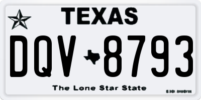 TX license plate DQV8793