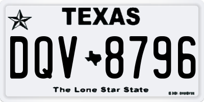 TX license plate DQV8796
