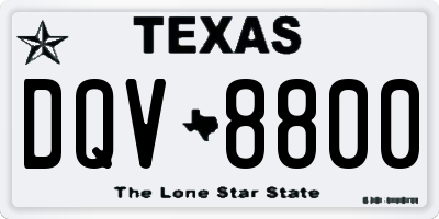 TX license plate DQV8800
