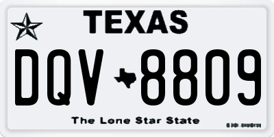 TX license plate DQV8809