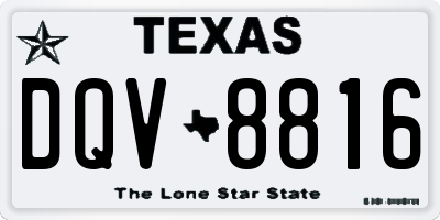 TX license plate DQV8816