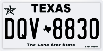 TX license plate DQV8830
