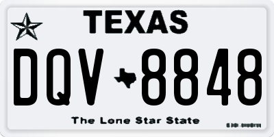 TX license plate DQV8848