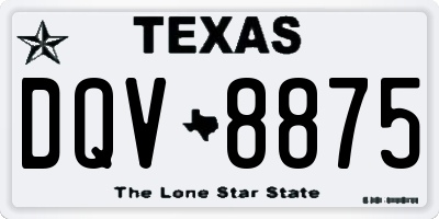 TX license plate DQV8875