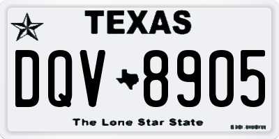 TX license plate DQV8905