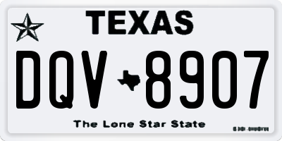 TX license plate DQV8907