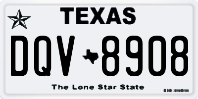 TX license plate DQV8908
