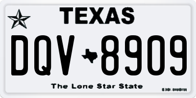 TX license plate DQV8909