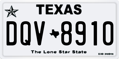 TX license plate DQV8910