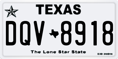 TX license plate DQV8918