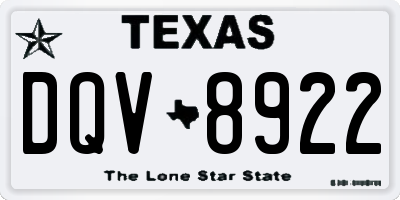 TX license plate DQV8922