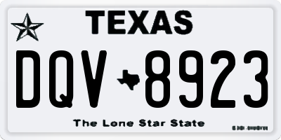 TX license plate DQV8923