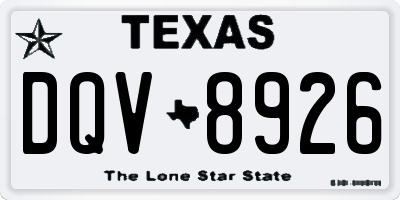 TX license plate DQV8926