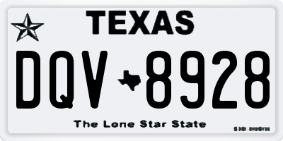 TX license plate DQV8928