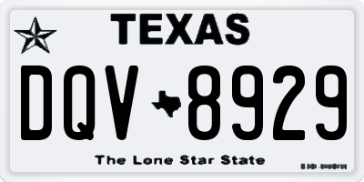 TX license plate DQV8929