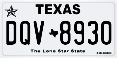 TX license plate DQV8930