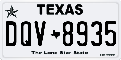 TX license plate DQV8935