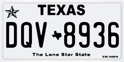 TX license plate DQV8936