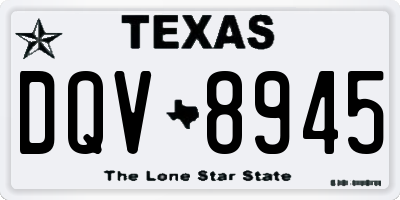 TX license plate DQV8945