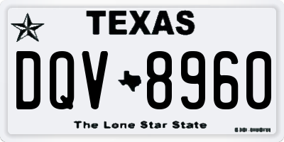 TX license plate DQV8960