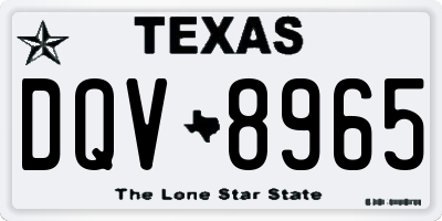TX license plate DQV8965