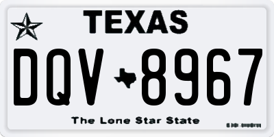 TX license plate DQV8967