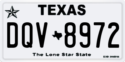 TX license plate DQV8972