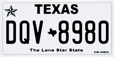 TX license plate DQV8980