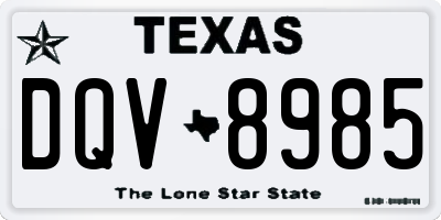 TX license plate DQV8985