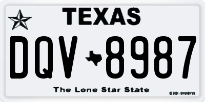 TX license plate DQV8987