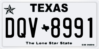 TX license plate DQV8991