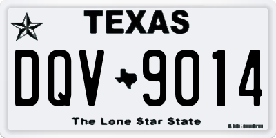 TX license plate DQV9014
