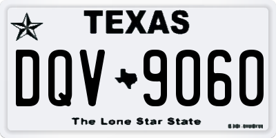 TX license plate DQV9060