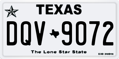 TX license plate DQV9072