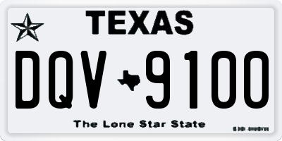 TX license plate DQV9100