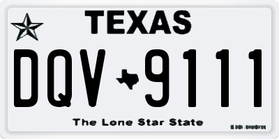 TX license plate DQV9111