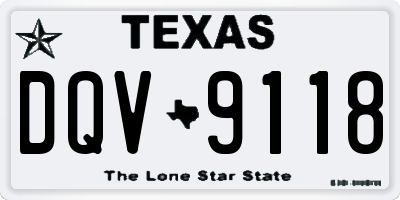 TX license plate DQV9118