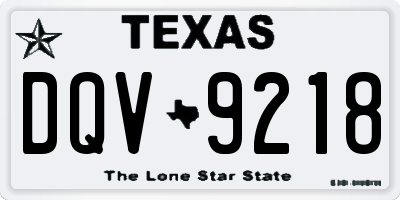 TX license plate DQV9218