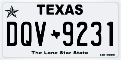 TX license plate DQV9231