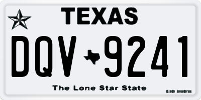 TX license plate DQV9241