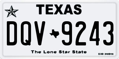 TX license plate DQV9243