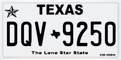 TX license plate DQV9250