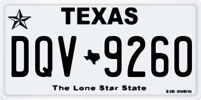 TX license plate DQV9260