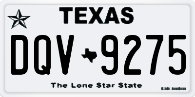 TX license plate DQV9275