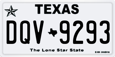 TX license plate DQV9293
