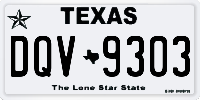 TX license plate DQV9303