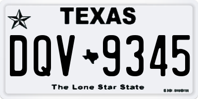 TX license plate DQV9345